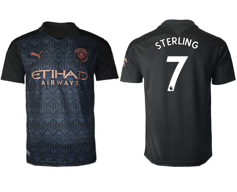 Men 2020-2021 club Manchester City away aaa version #7 black Soccer Jerseys